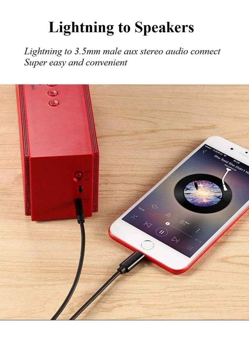 Aux Cord for iPhone, Apple MFi Certified esbeecables Lightning to 3.5mm Aux Cable for Car Compatible with iPhone 12 11 XS XR X 8 7 6 iPad iPod to Car Home Stereo Speaker Headphone - Image 2